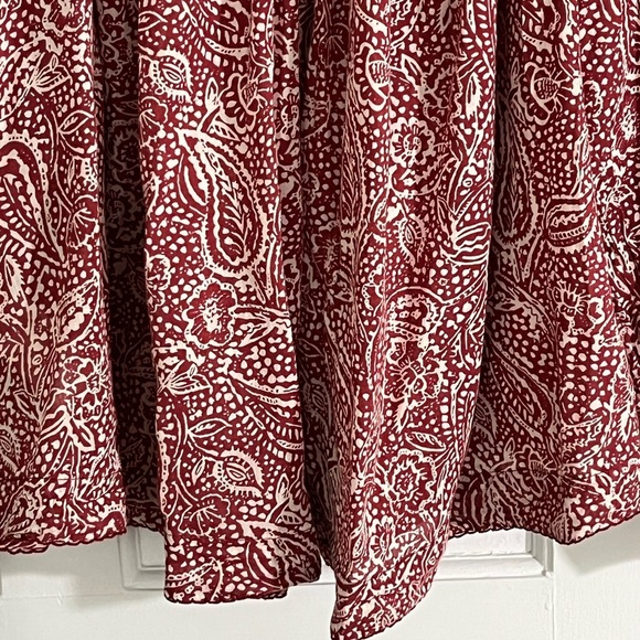 Free People We The Free Cool Meadow Red Boho Printed Blouse Cotton Size Small - Picture 9 of 15